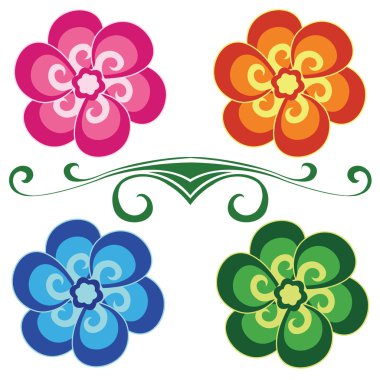 Astract color flower clipart