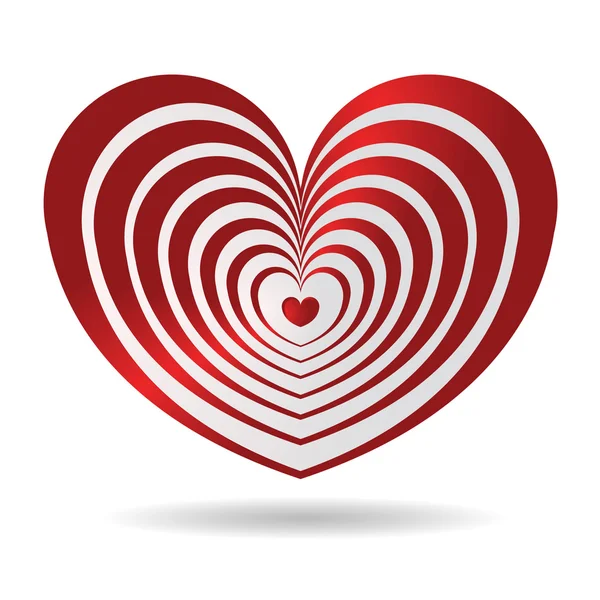 Glanzend rood hart — Stockvector