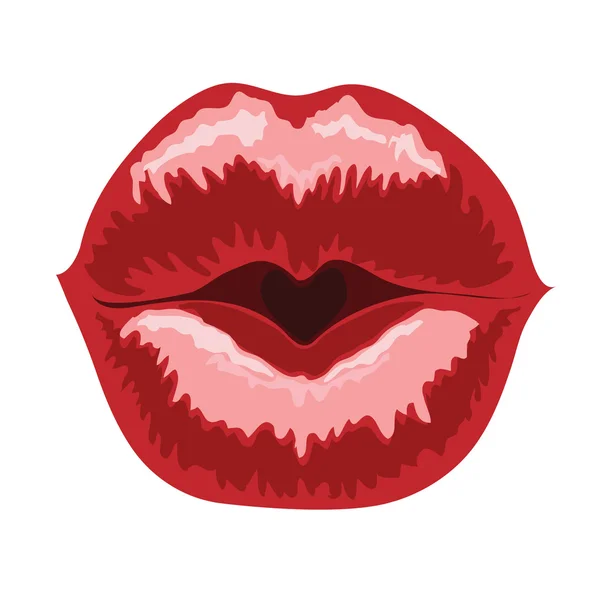 Red glossy lip — Stock Vector