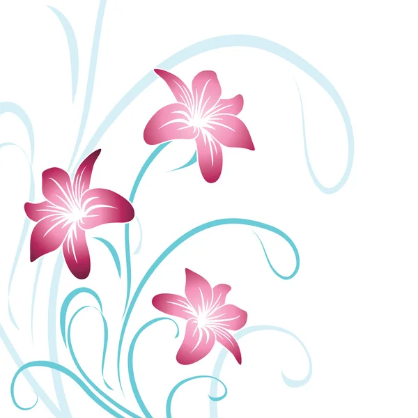Pink lily — Stock Vector