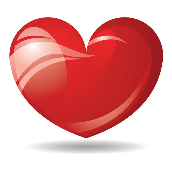 Red glossy heart — Wektor stockowy