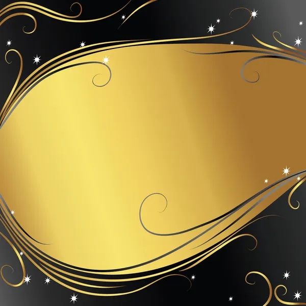 Fond avec ruban d'or — Image vectorielle