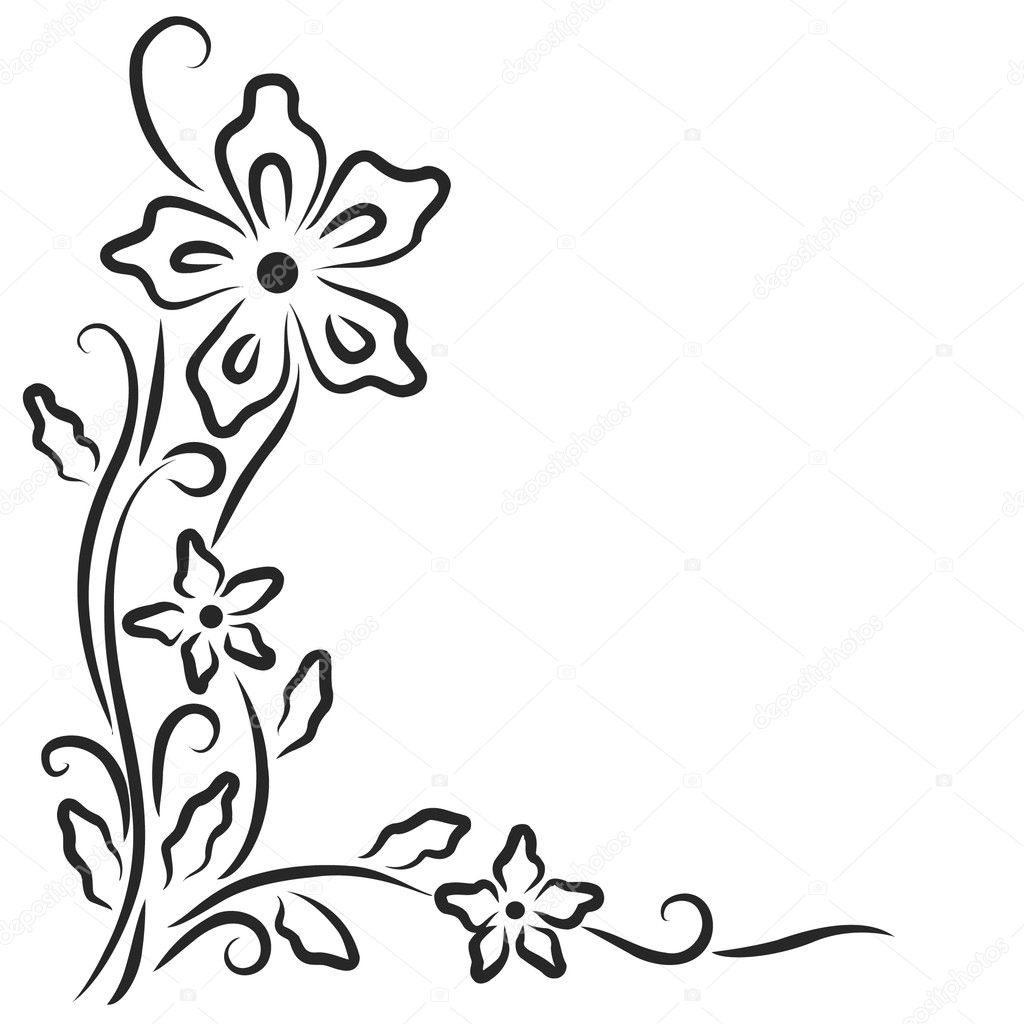 Background with foliage and flower