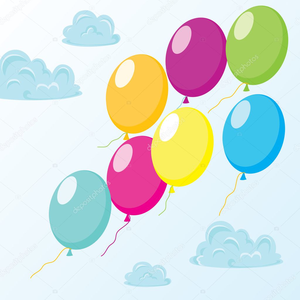 Background with color balloon