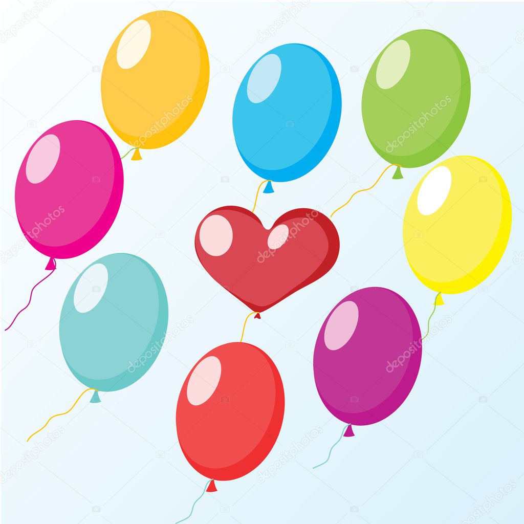 Background with color balloon