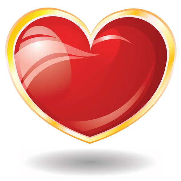 Valentijnsdag glanzende hart — Stockvector