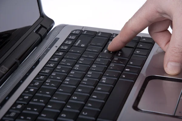 Hand & keyboard. — Stock Photo, Image