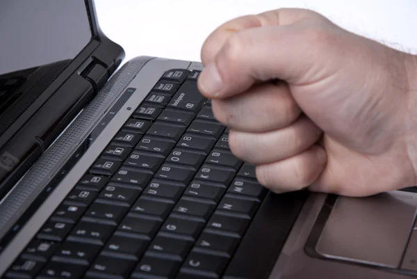 Hand & keyboard. — Stock Photo, Image