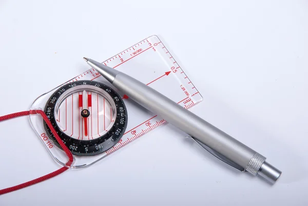 Compass and pen. — Stock Photo, Image
