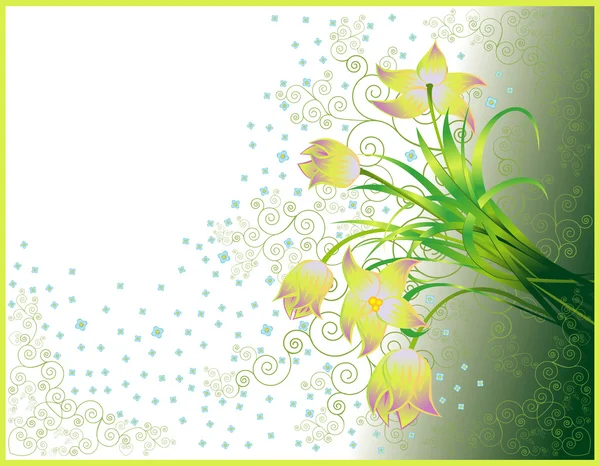Grußkarte mit Blumenstrauß — Stockvektor
