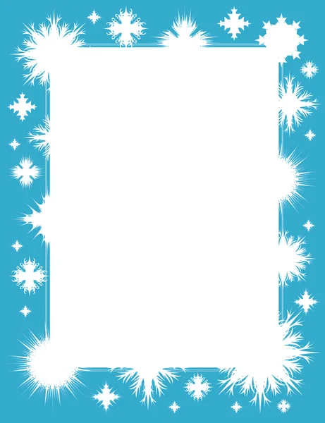 Winter frame met sneeuwvlokken — Stockvector