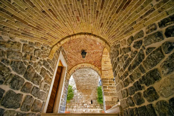 Arches in Old town, Budva Montenegro — Stock Photo, Image