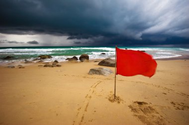 Red warning flag clipart