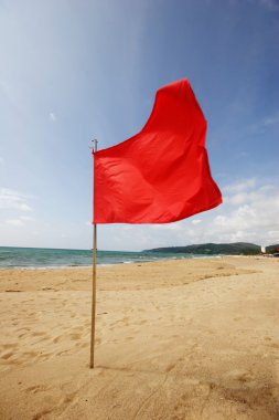 Red warning flag clipart