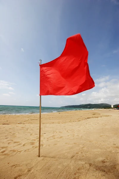 Rode waarschuwing vlag Stockfoto