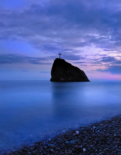 Захід сонця в Чорному морі — стокове фото