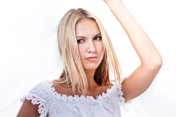 stock image Woman with white cloth