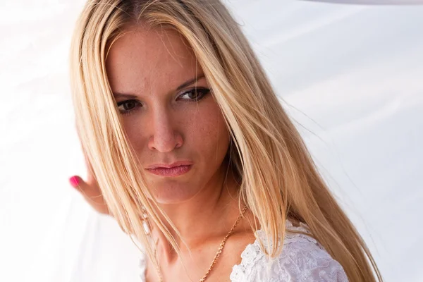 stock image Woman with white cloth