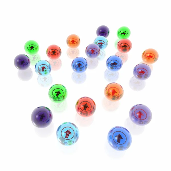 Color spheres and arrows — Stock Photo, Image