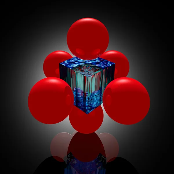 빨간 분자 — 스톡 사진