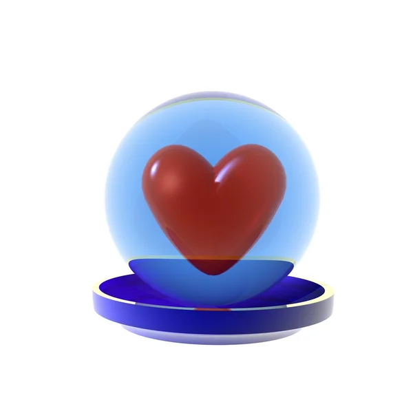 Coração em uma esfera — Fotografia de Stock