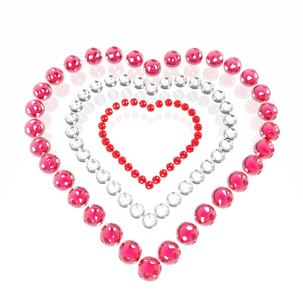 Coração de esferas enamoradas — Fotografia de Stock