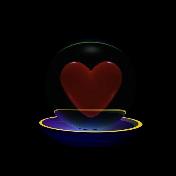 Coração em uma esfera — Fotografia de Stock