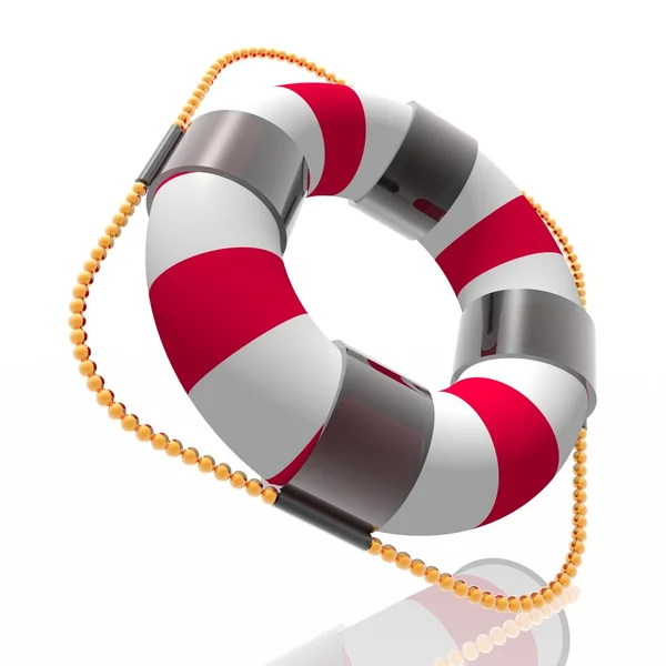Полосатое кольцо спасательного круга — стоковое фото