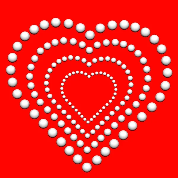 Herz aus Perlen — Stockfoto