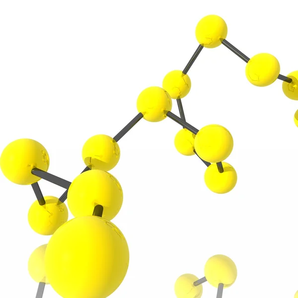 Желтая молекула — стоковое фото
