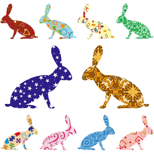 Easter hares — Stock Vector