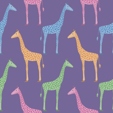 Seamless pattern with giraffes clipart