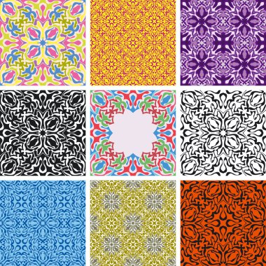 Set of arabesque seamless pattern clipart