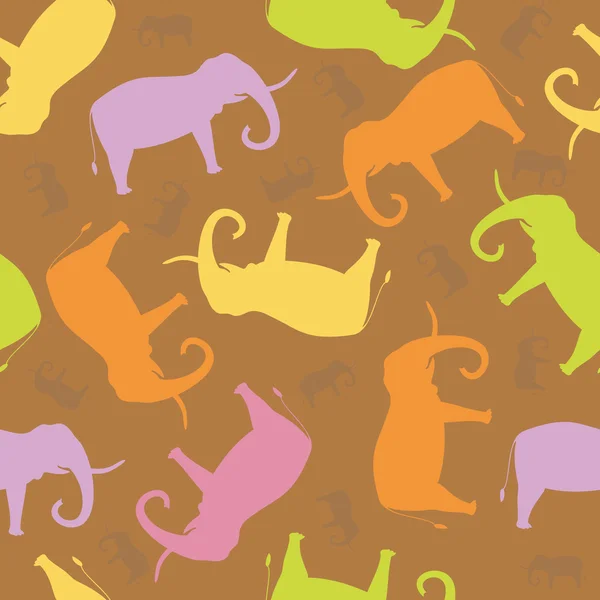 Modèle sans couture avec des éléphants — Image vectorielle