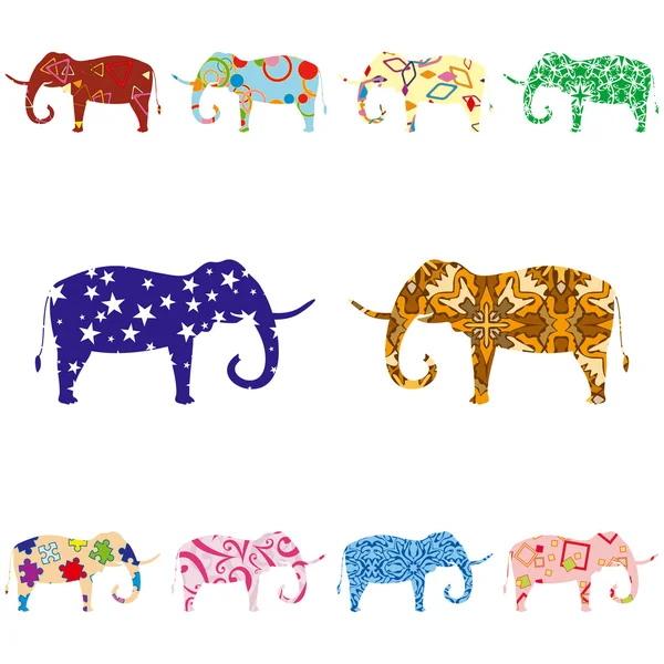 Seamless mönster med elefanter — Stock vektor