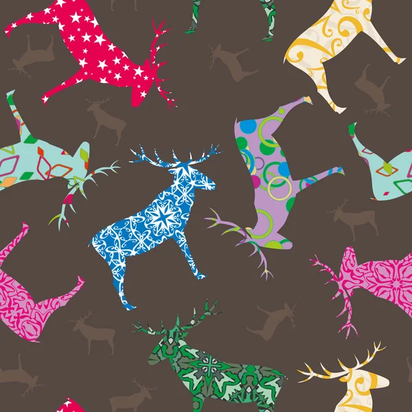 Seamless pattern with deers — Stock Vector