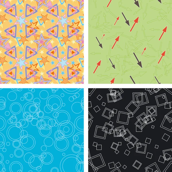Set of chaotic seamless pattern — Stock Vector