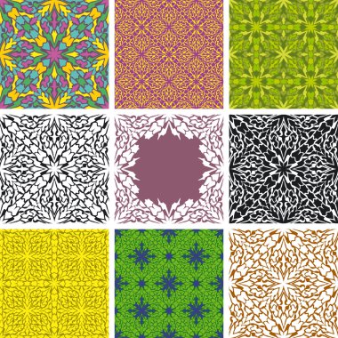 Set of arabesque seamless pattern clipart