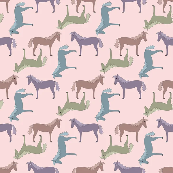 Seamless pattern with horses — Stock Vector