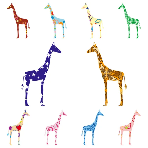 Seamless mönster med giraffer — Stock vektor