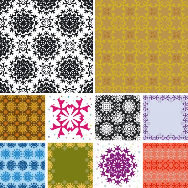 Set van abstracte naadloze patroon — Stockvector