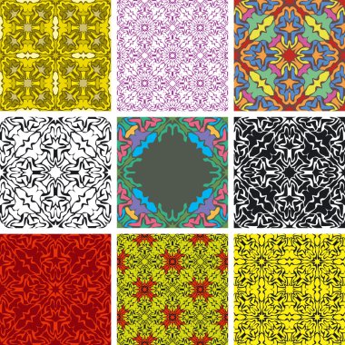 Set of arabesque seamless pattern clipart