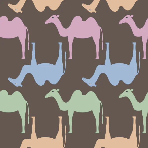 Patrón sin costura con camellos — Vector de stock