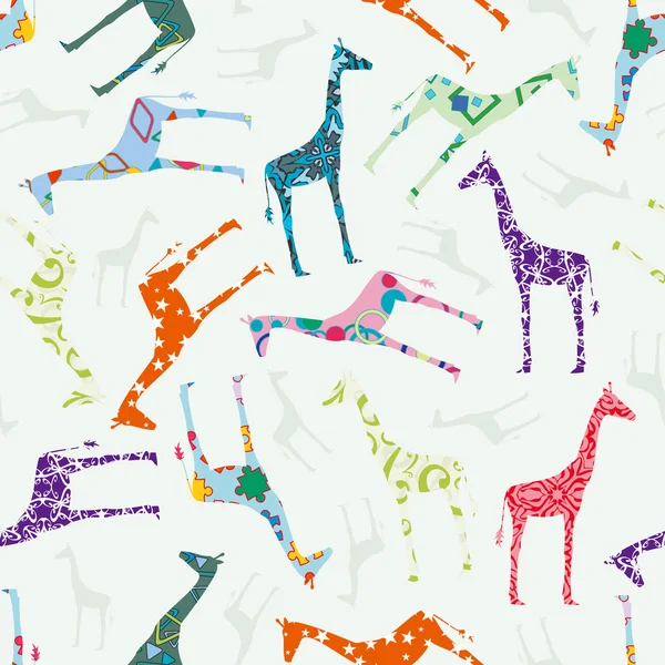 Seamless pattern with giraffes — Stock Vector