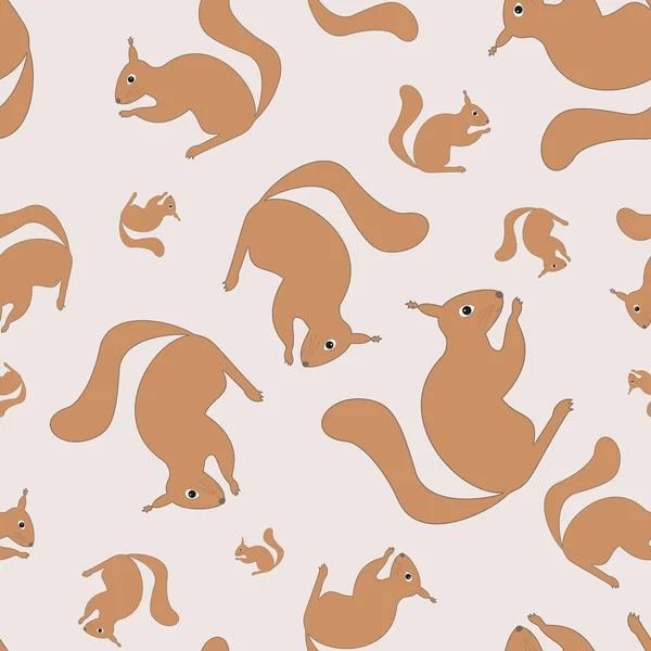 Seamless pattern with squirrels — Stock Vector