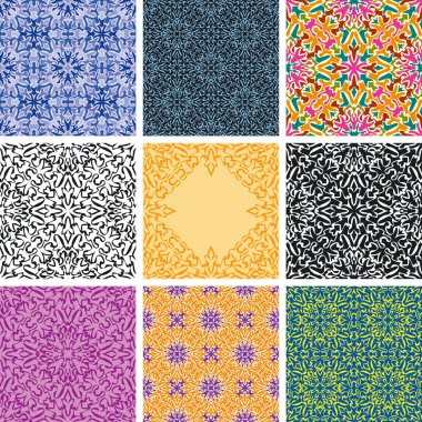 Set of arabesque seamless pattern clipart