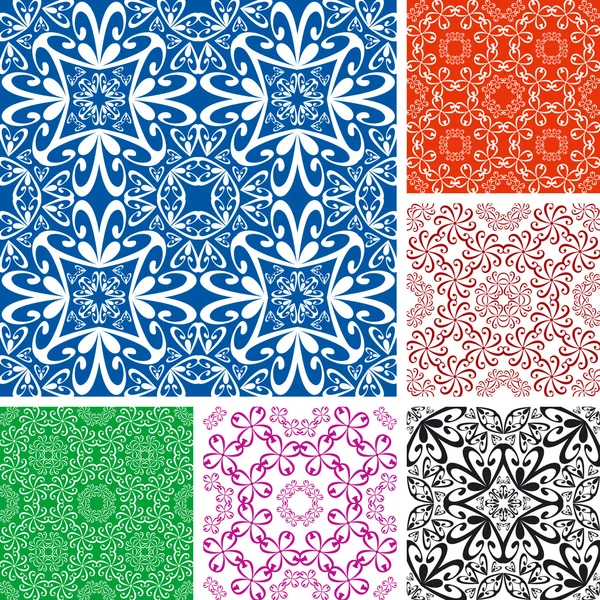 Set of curled seamless pattern — Stock Vector