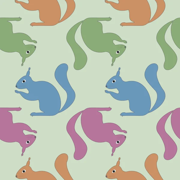 Modèle sans couture avec des écureuils — Image vectorielle