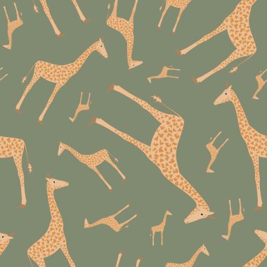 Seamless pattern with giraffes clipart