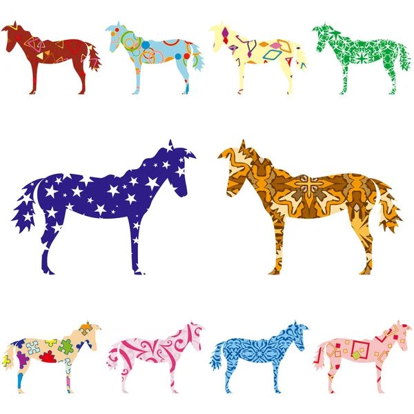 Naadloze patroon met paarden — Stockvector